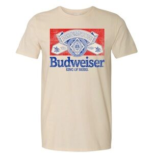 🤍BUDWEISER- Vintage Half Label T-shirt, M